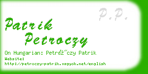 patrik petroczy business card